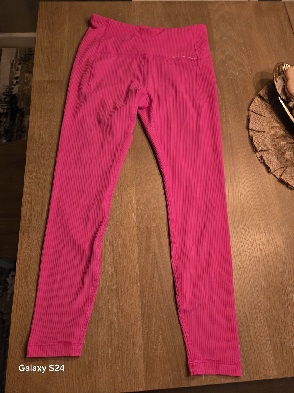 Spyder Bright Pink Ribbed Athletic Leggings Womens M NWOT